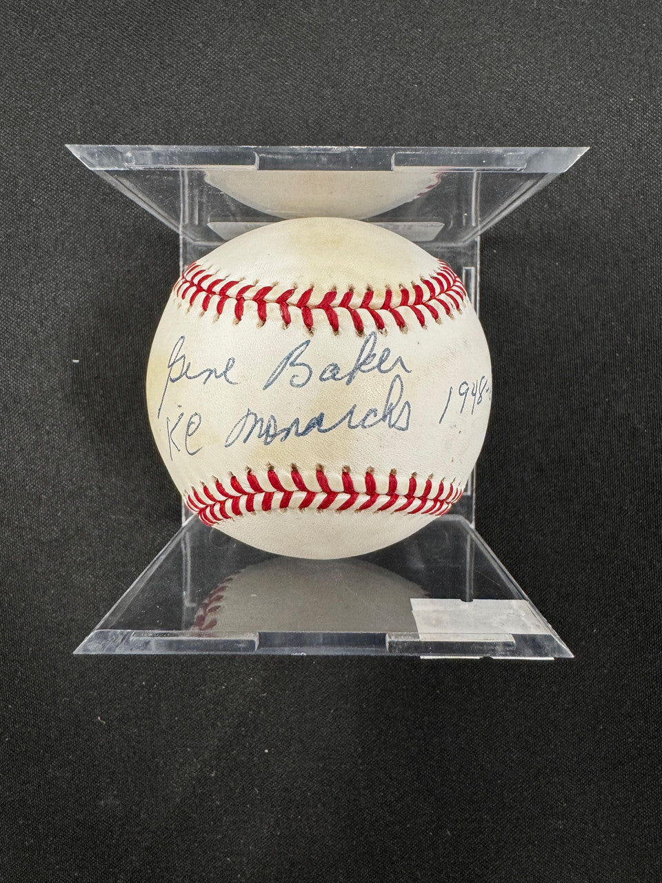 Gene Baker Signed Autographed KC Monarchs Inscribed Rawlings ONL Baseball BAS