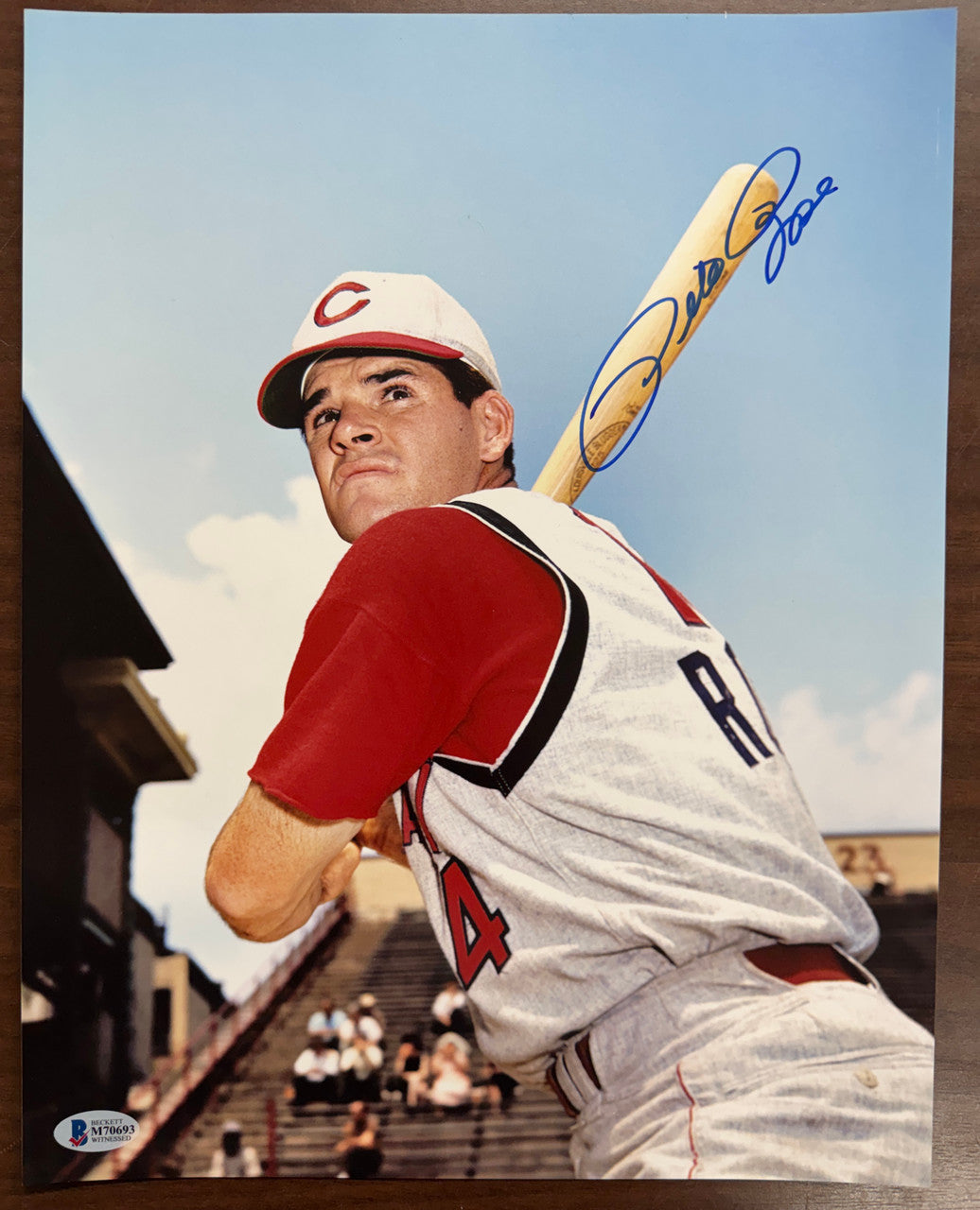 Pete Rose Signed Autographed 11x14 Photo Beckett