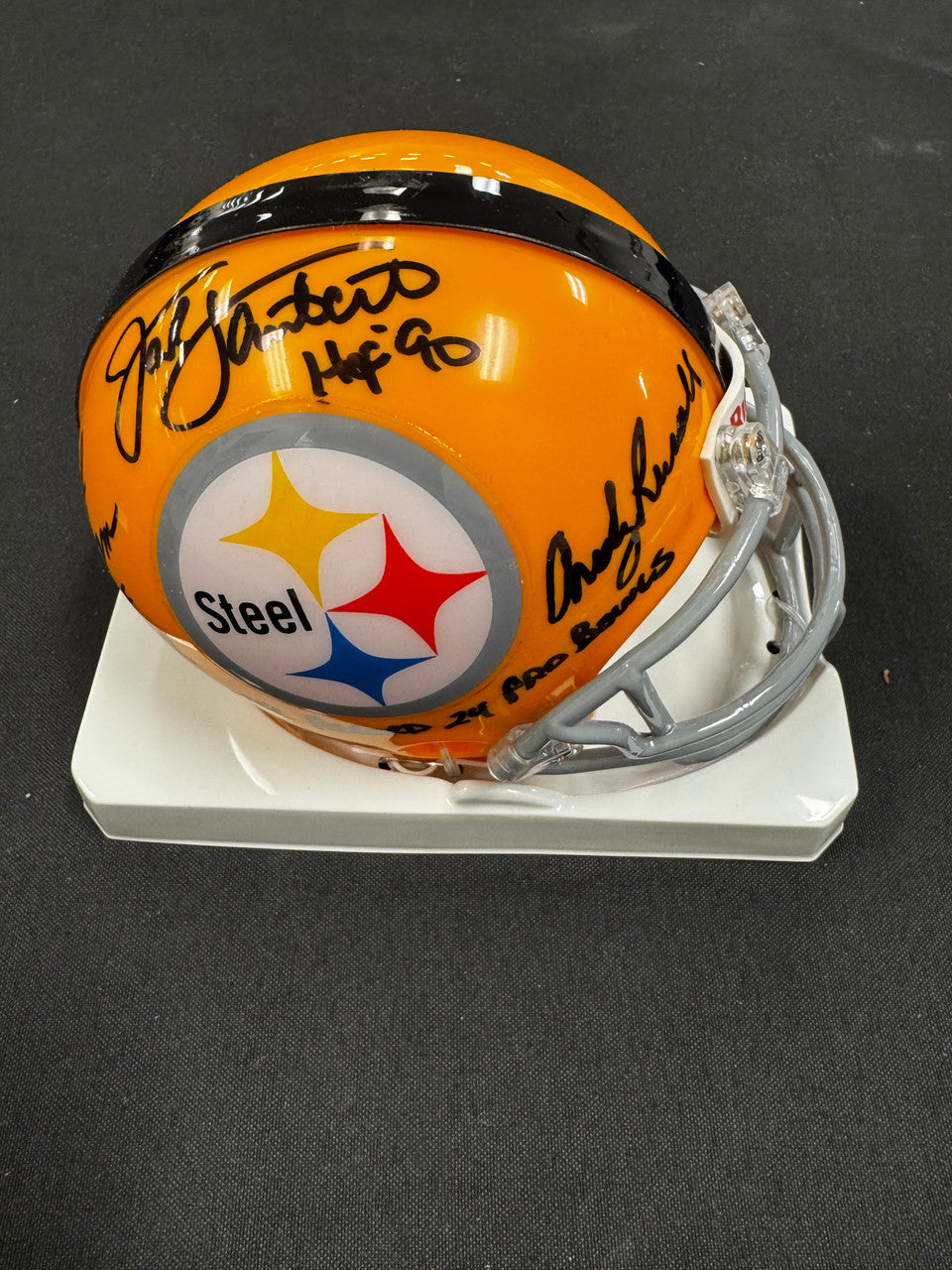 Ham Lambert Russell Signed Autographed Inscribed Mini Helmet JSA