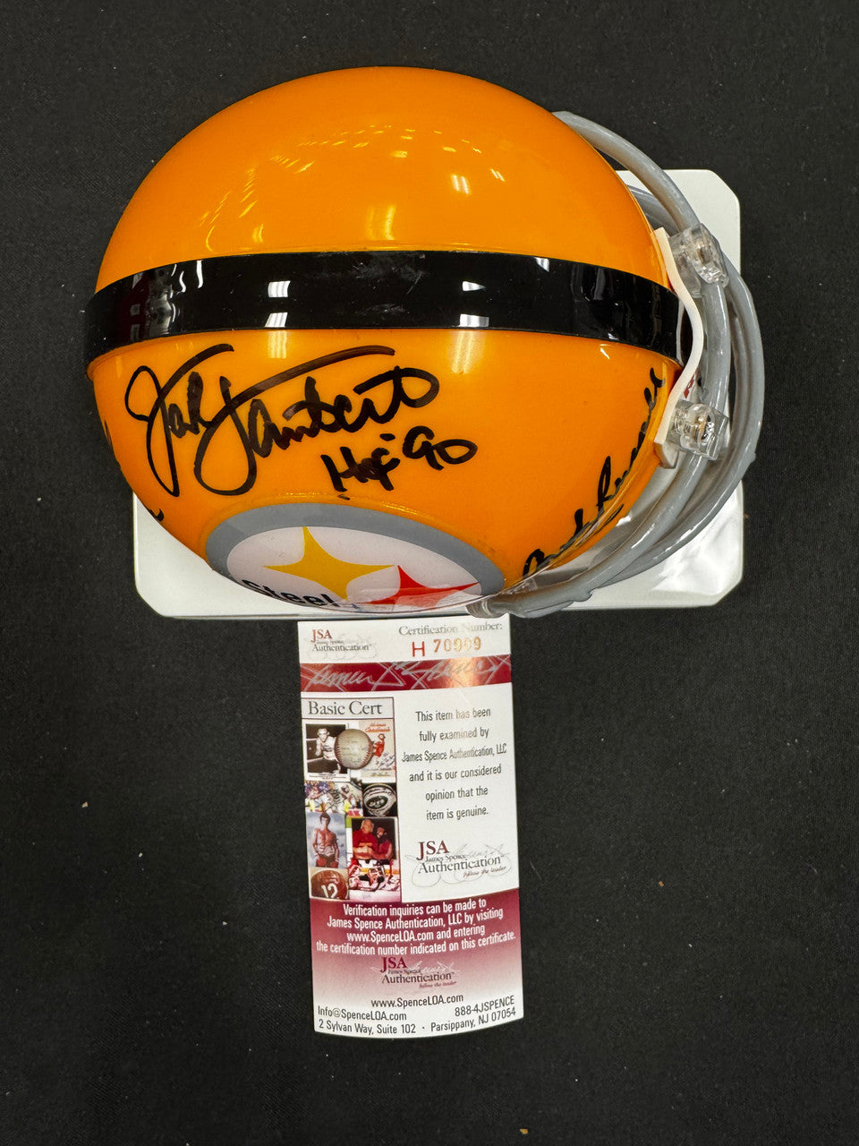 Ham Lambert Russell Signed Autographed Inscribed Mini Helmet JSA