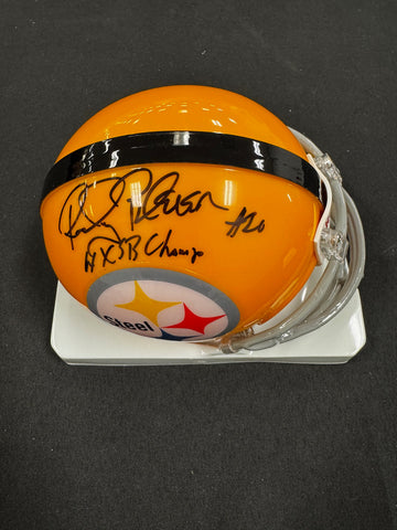 Rocky Bleier Signed Autographed Inscribed Mini Helmet JSA