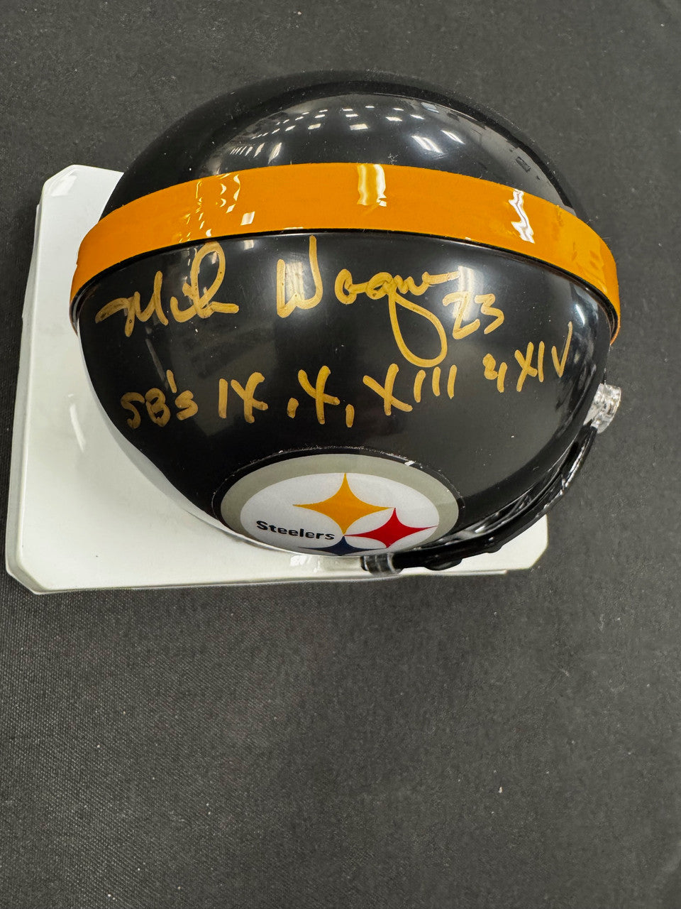 Mike Wagner Signed Autographed Inscribed Mini Helmet JSA