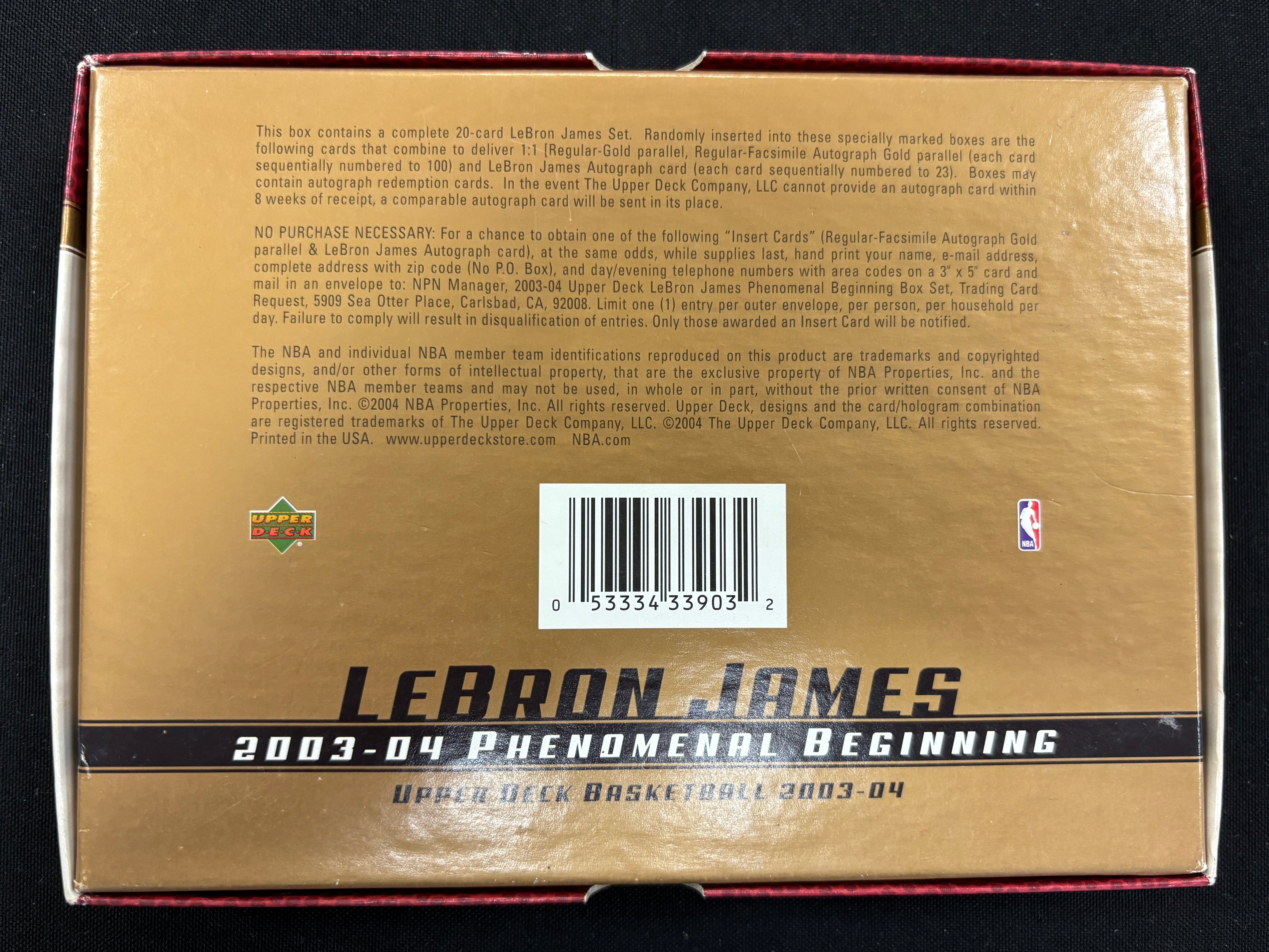 2003-04 Upper Deck LeBron James RC Phenomenal Beginning Complete 20-Card Set