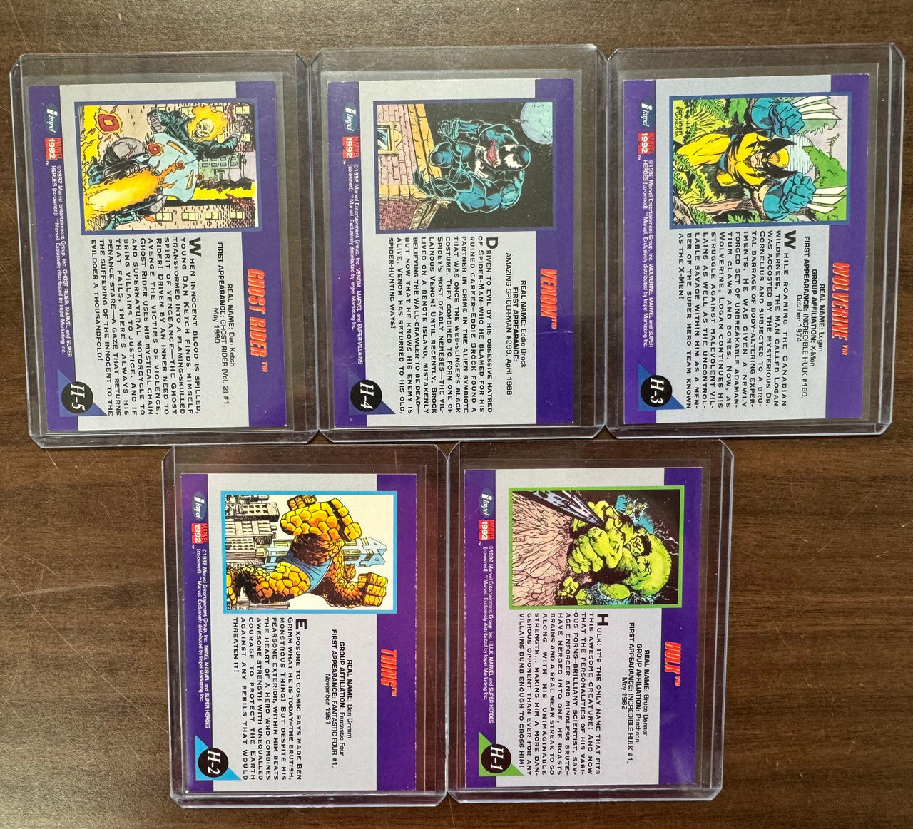 1992 Impel Marvel Universe Series 3 Hologram Complete Set (5) Poor