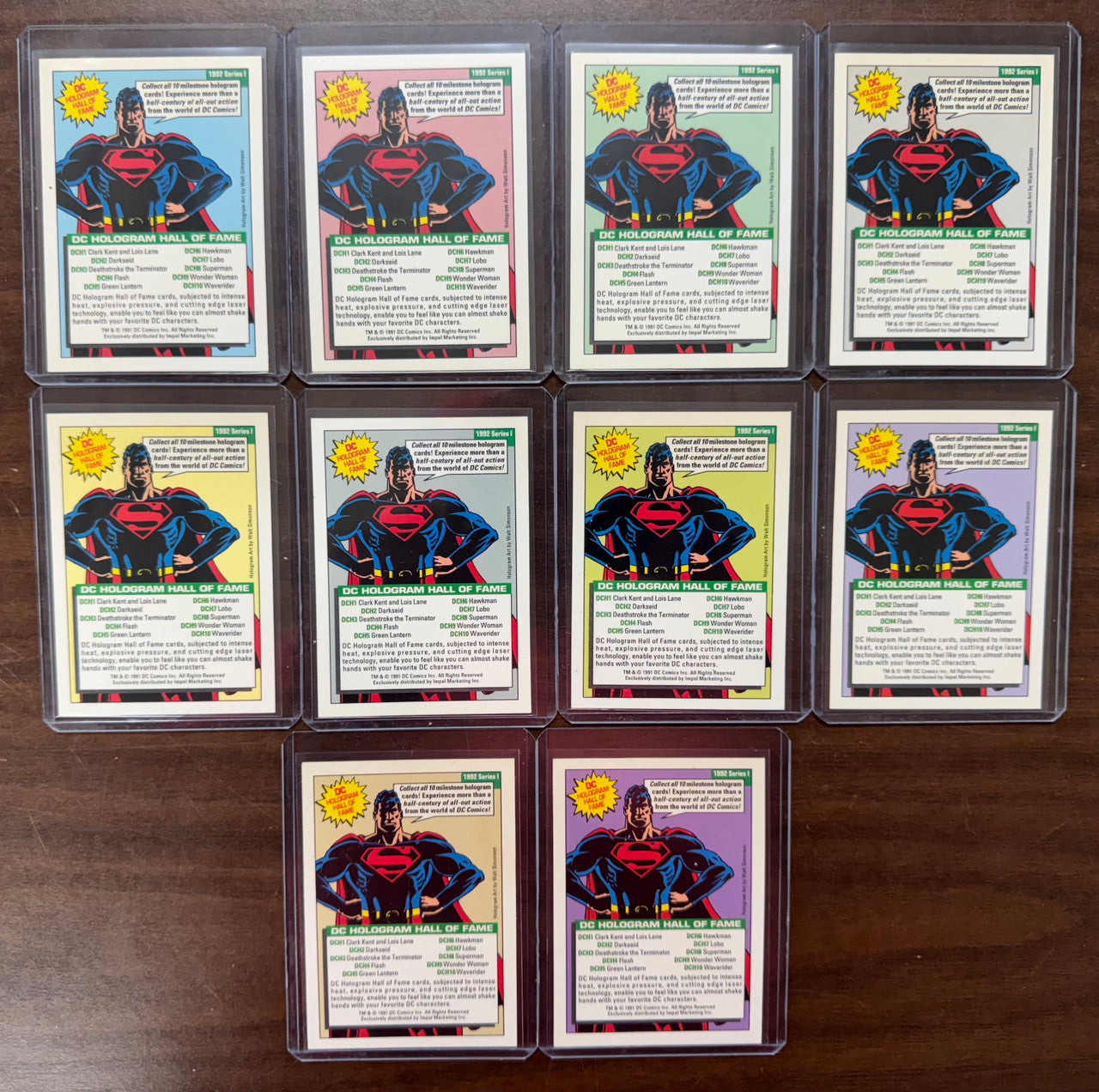 1992 Impel DC Comics Series 1 Hologram Hall of Fame Complete Set EX