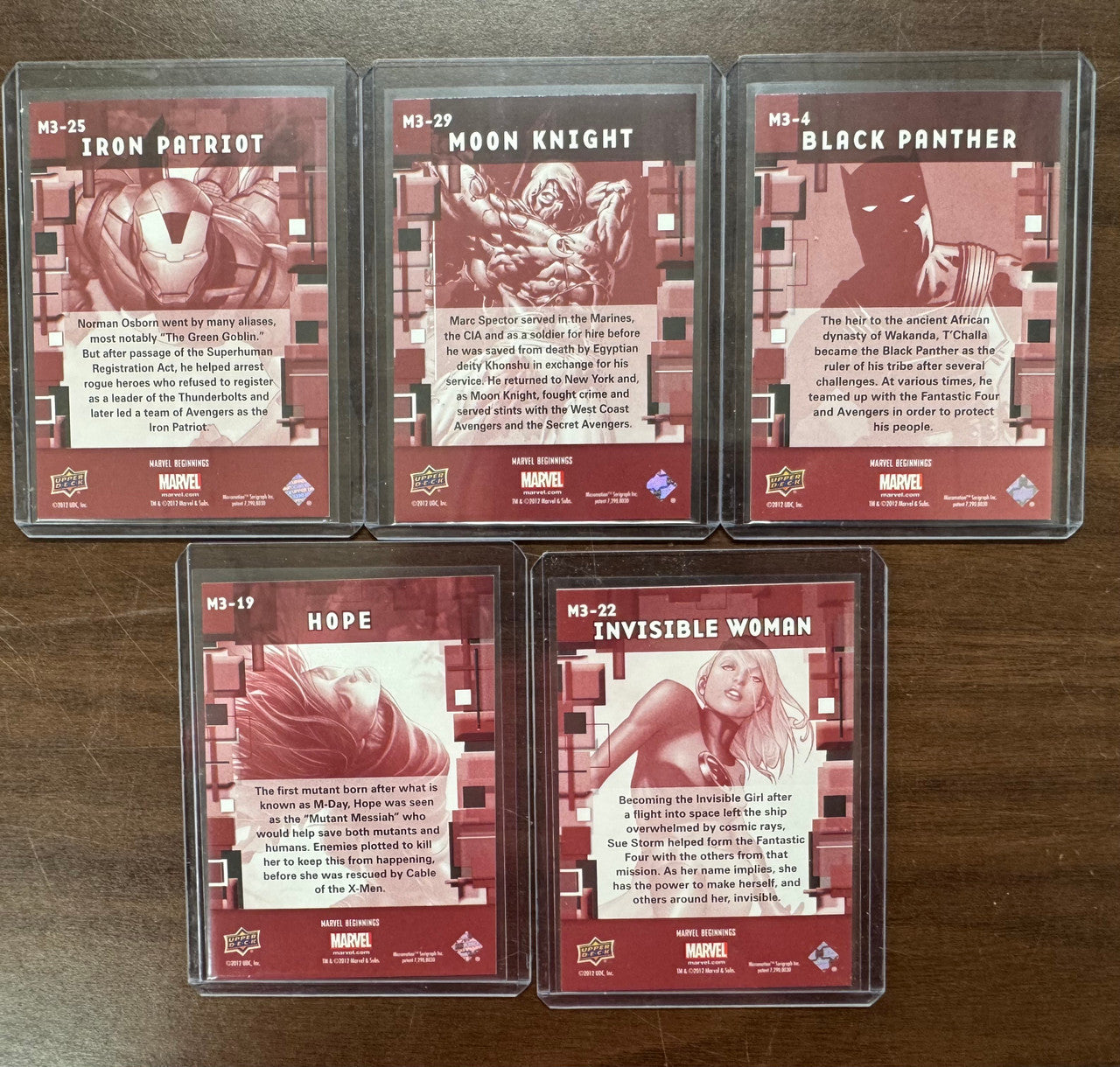 2012 Upper Deck Marvel Beginnings Micromotion Insert Set Lot (5) NM