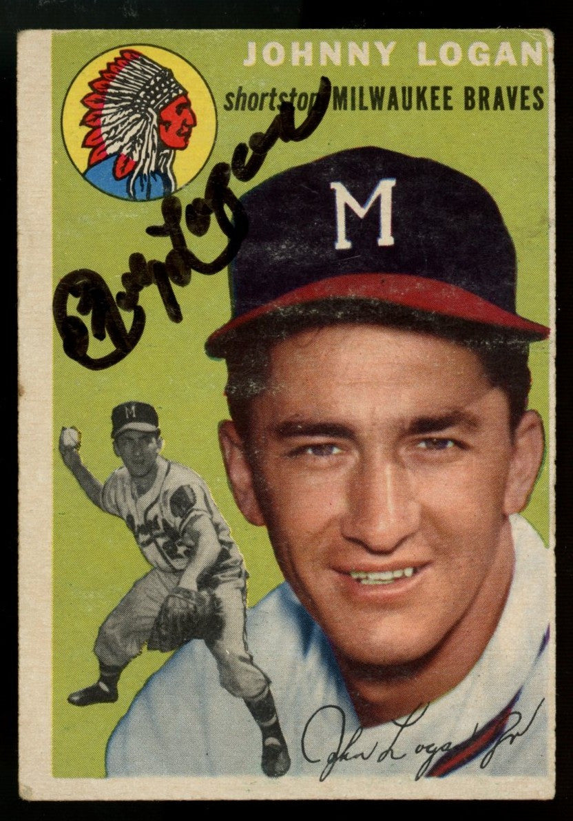 1954 Topps Johnny Logan #122 Signed Autographed Card JSA