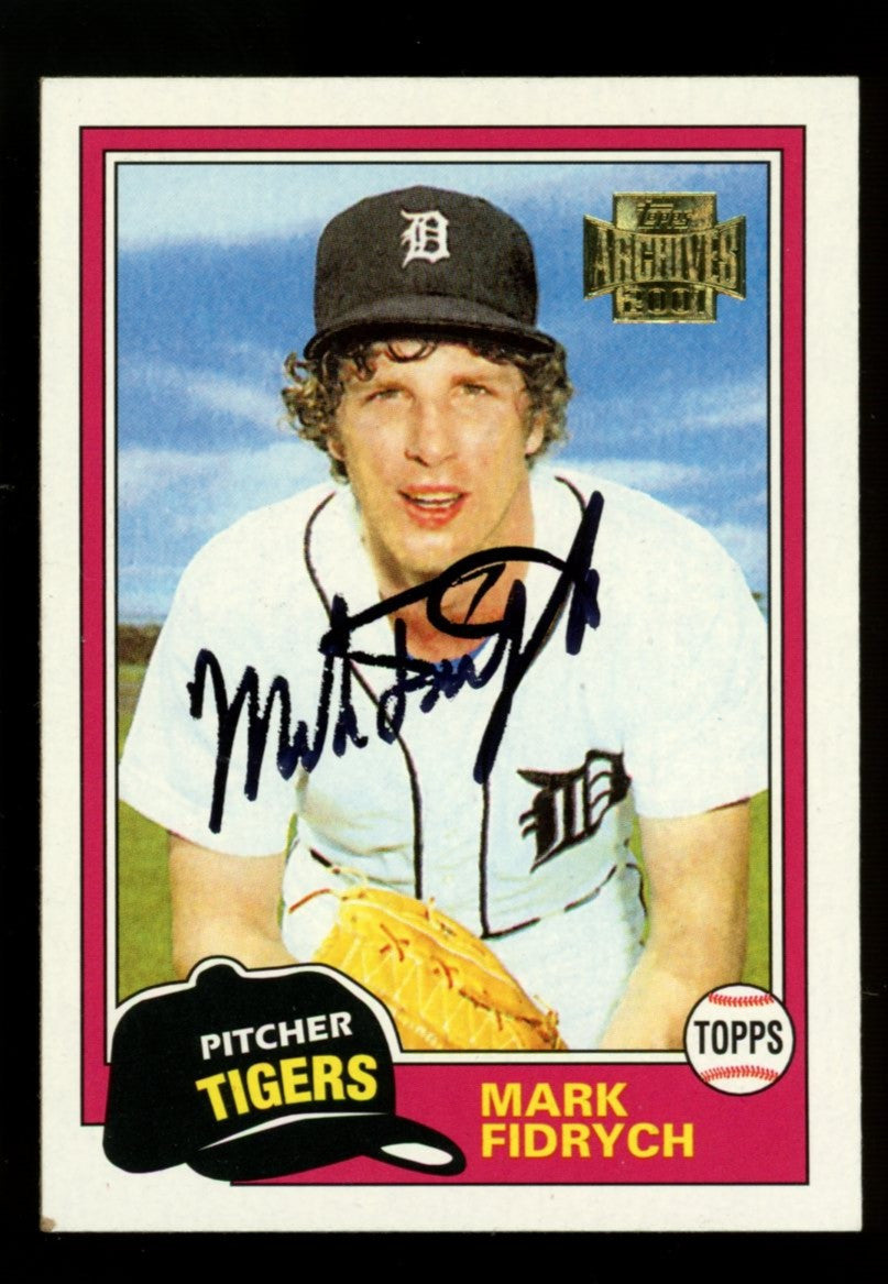 2001 Topps Archives Mark Fidrych 1981 Reprint Signed Autographed Card JSA