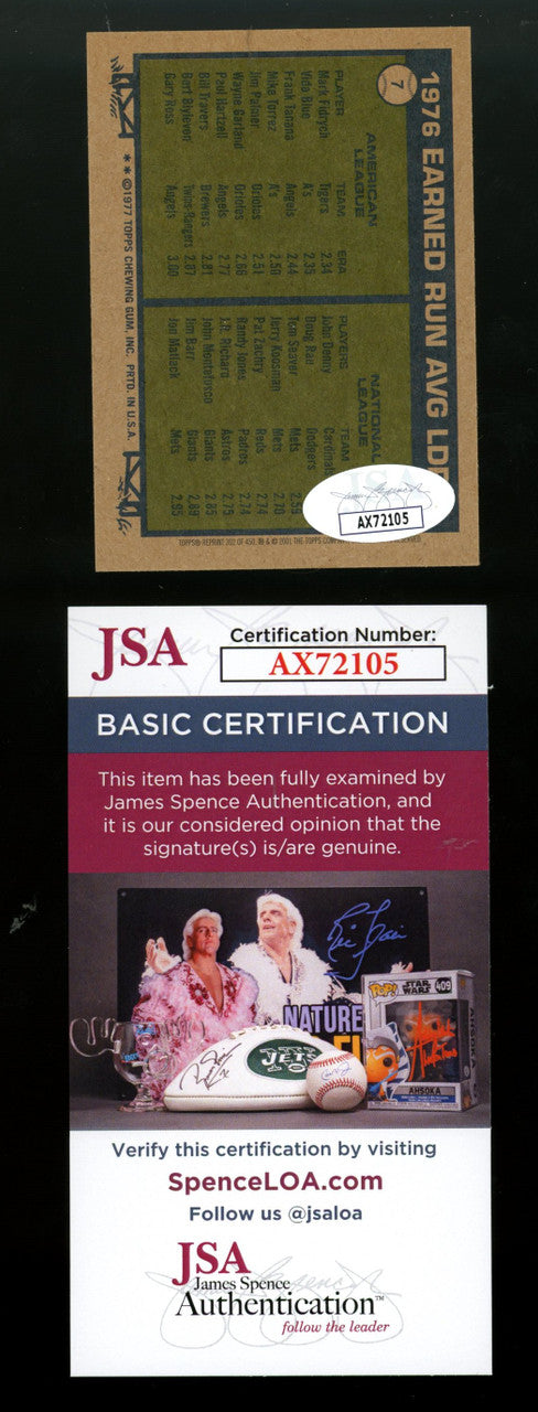 2001 Topps Archive Mark Fidrych 1976 Reprint #7 Signed Autographed Card JSA