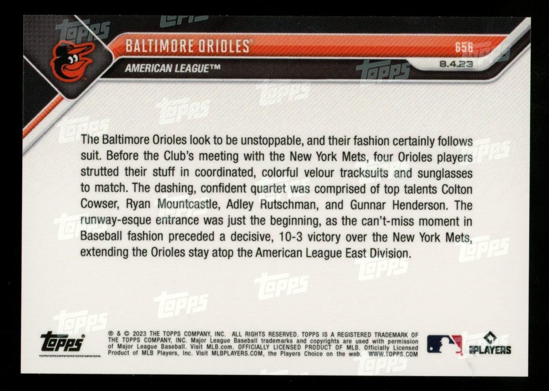 2023 Topps Now Cowser Mountcastle Rutschman Henderson #656