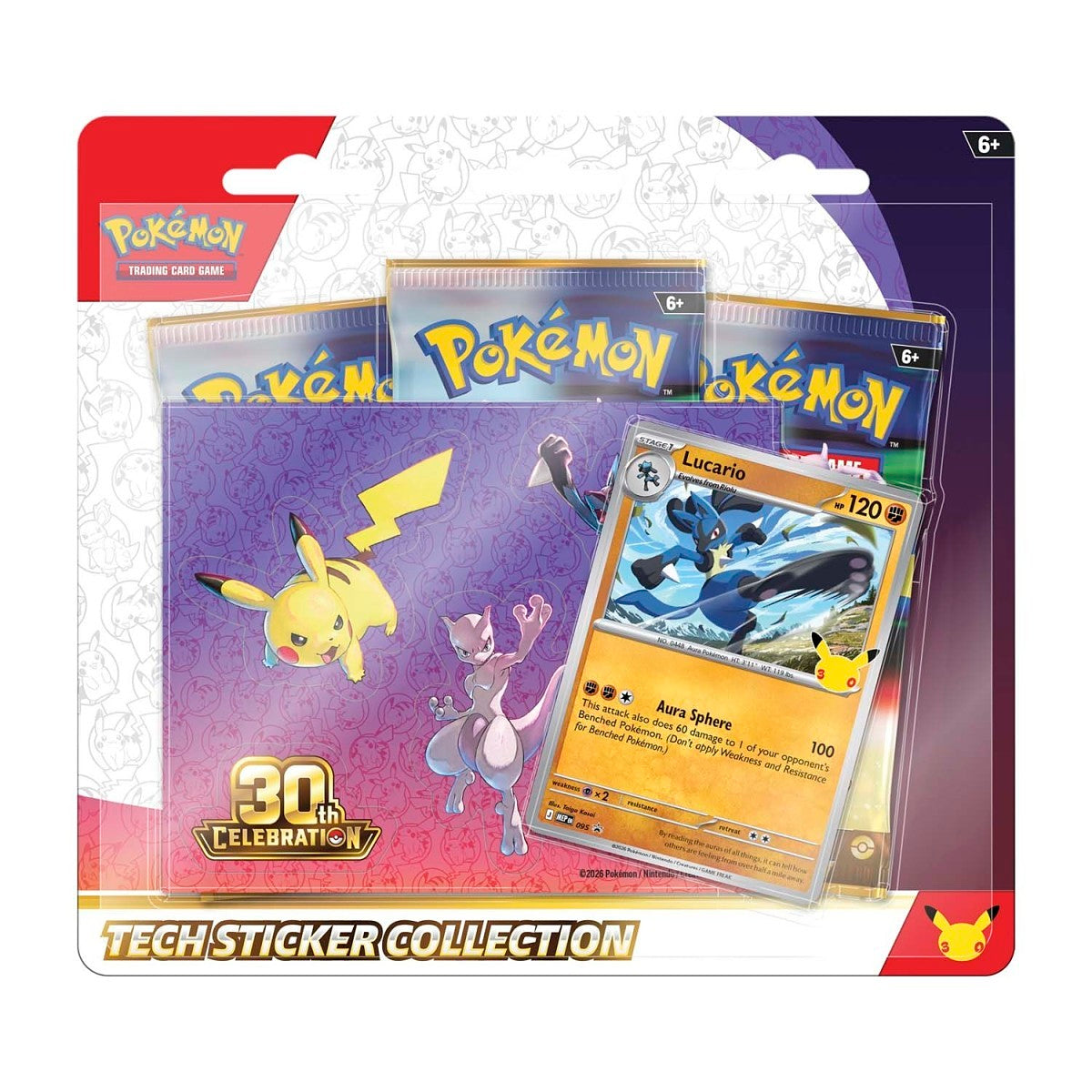 Pokemon: 30th Celebrations Tech Sticker Collection - Alolan Exeggutor/Lucario (Receive 1 at Random)