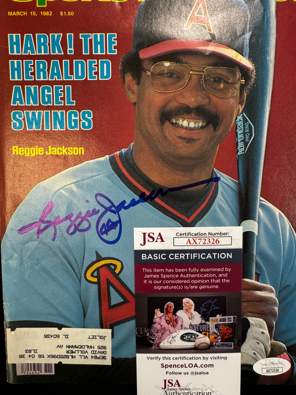 Reggie Jackson Signed Autographed 1982 Sports Illustrated Magazine JSA
