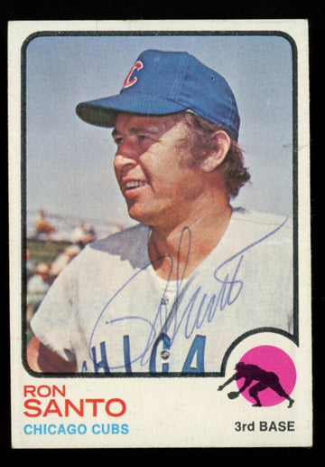 1973 Topps Ron Santo #115 Signed Autographed Card JSA