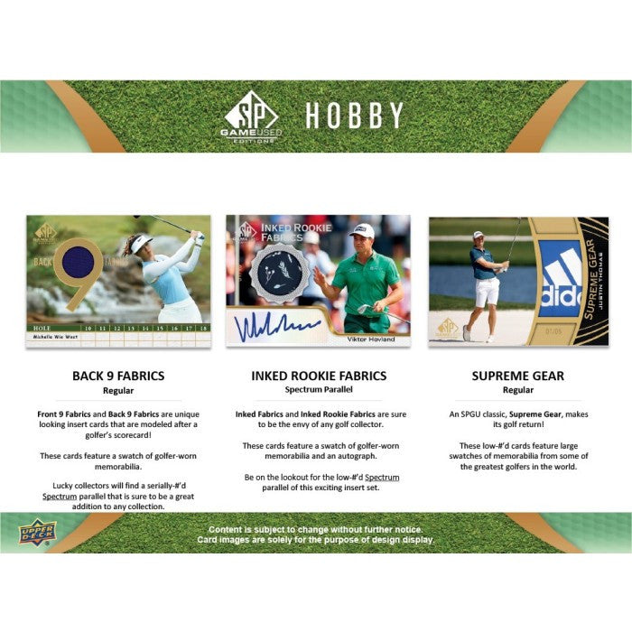 2024 Upper Deck SP Game Used Golf Hobby Box