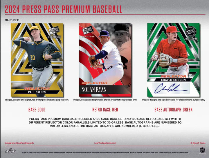 2024 Leaf Press Pass Premium Baseball Hobby Box