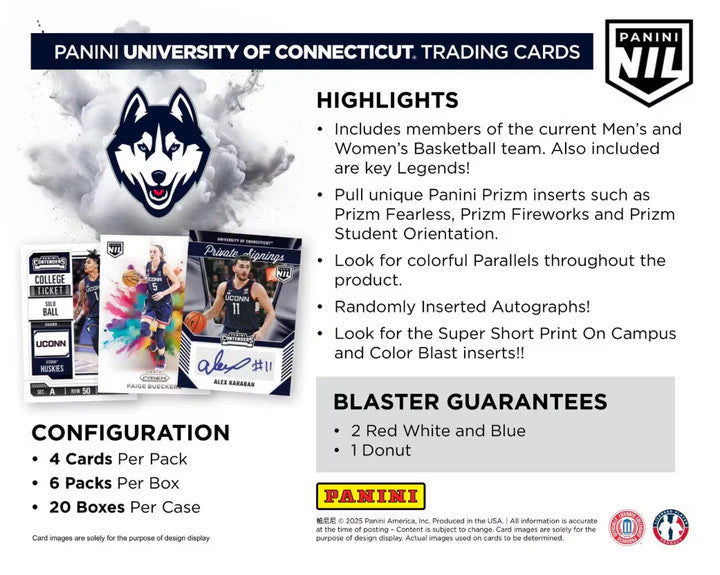 2024/25 Panini UConn Collegiate Basketball Blaster Box