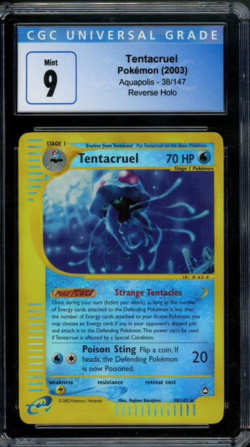 2003 Pokemon Aquapolis Tentacruel Reverse Holo #38 CGC MINT 9