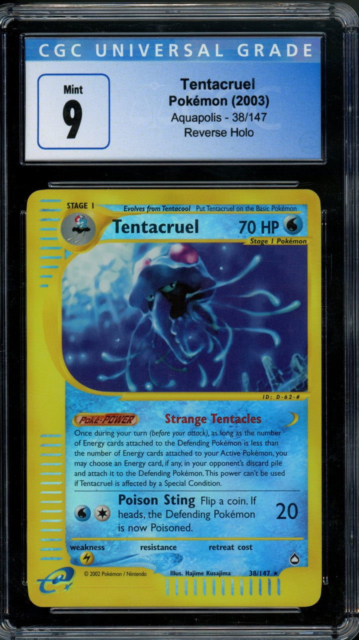 2003 Pokemon Aquapolis Tentacruel Reverse Holo #38 CGC MINT 9