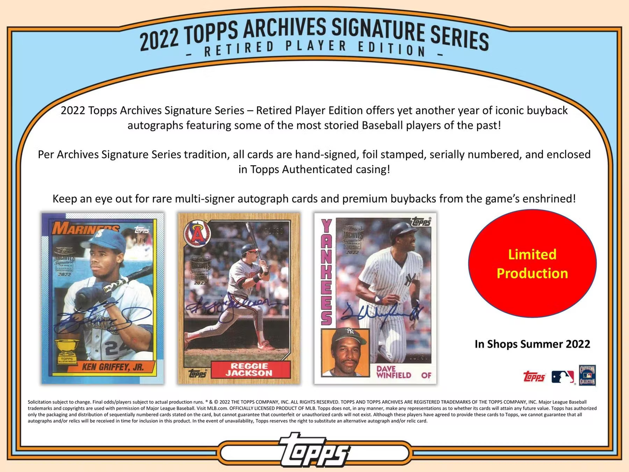 2022 Topps Archives Signature Series Retired Player Edition Baseball Hobby 20-Box Case