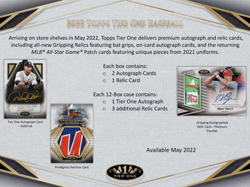 2022 Topps Tier One Baseball Hobby 12-Box Case