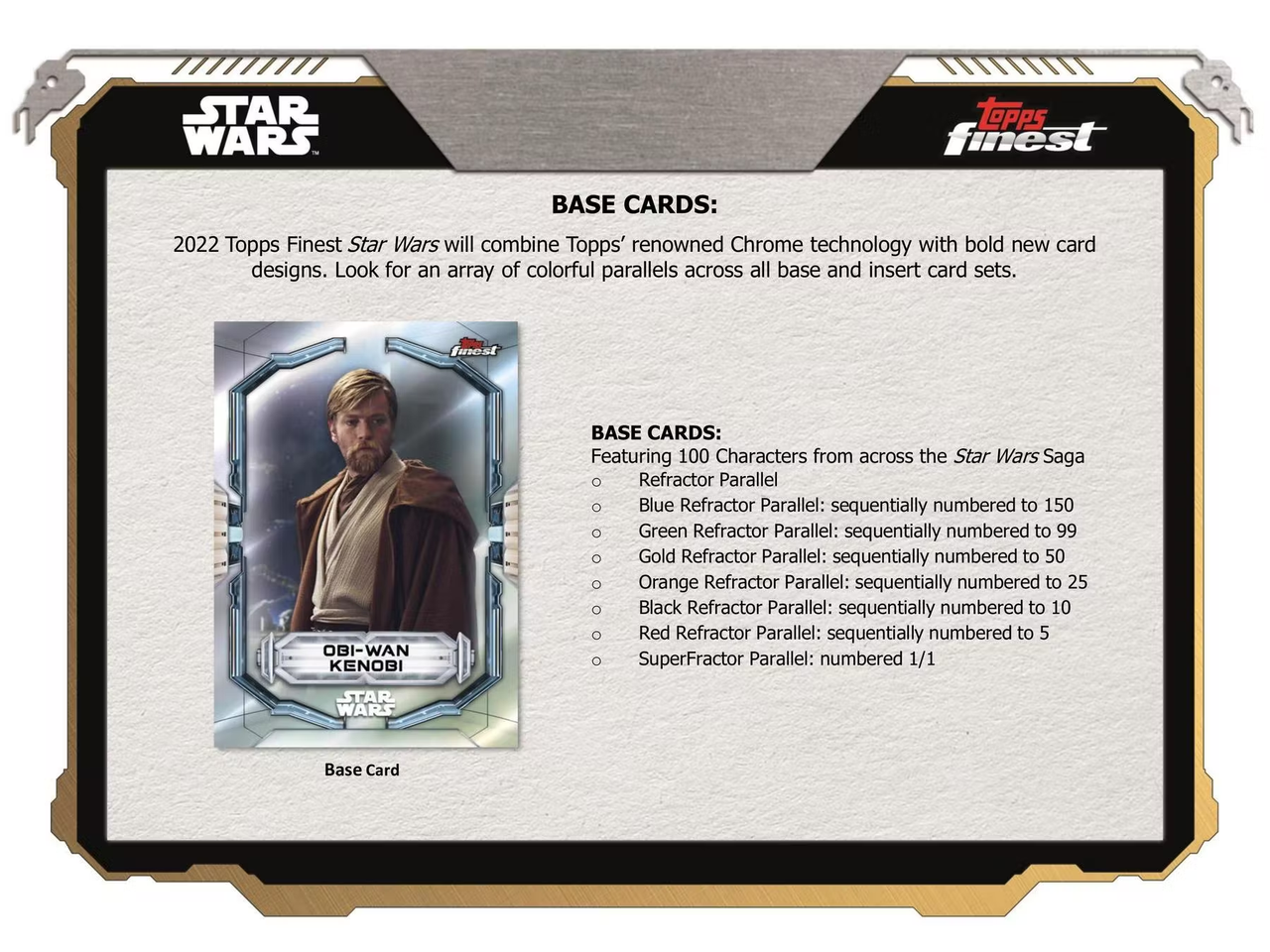 2022 Topps Finest Star Wars Hobby Case (8 Boxes)