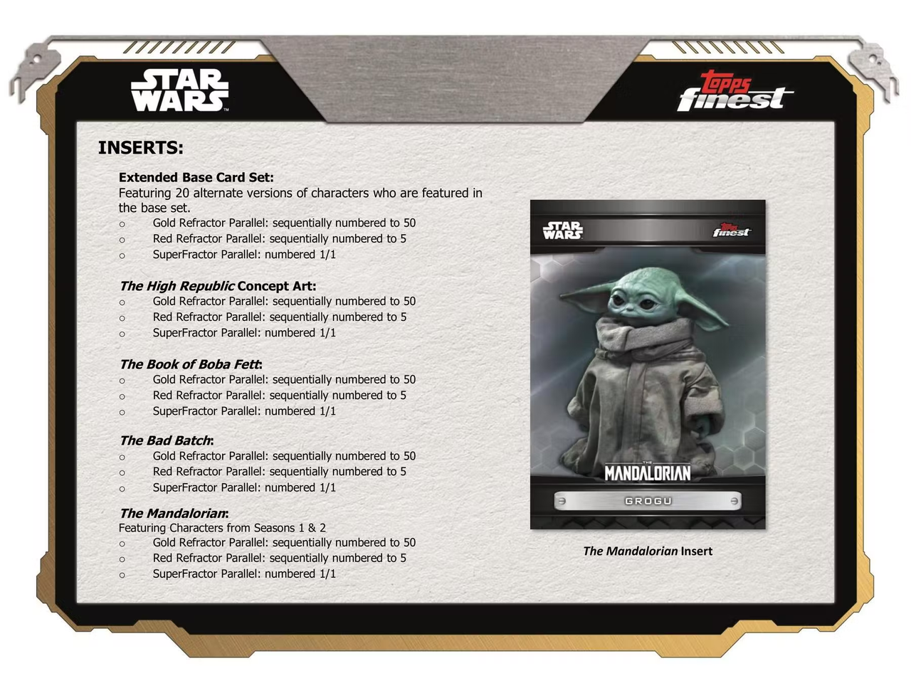 2022 Topps Finest Star Wars Hobby Case (8 Boxes)