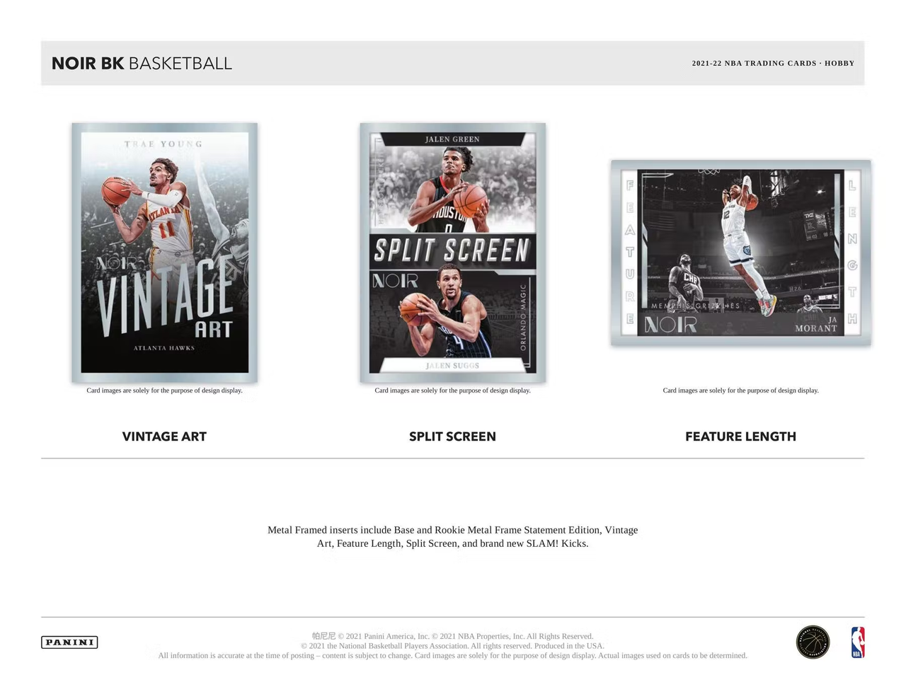 2021/22 Panini Noir Basketball Hobby 4-Box Case