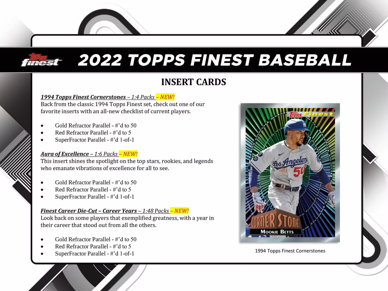 2022 Topps Finest Baseball Hobby 8-Box Case
