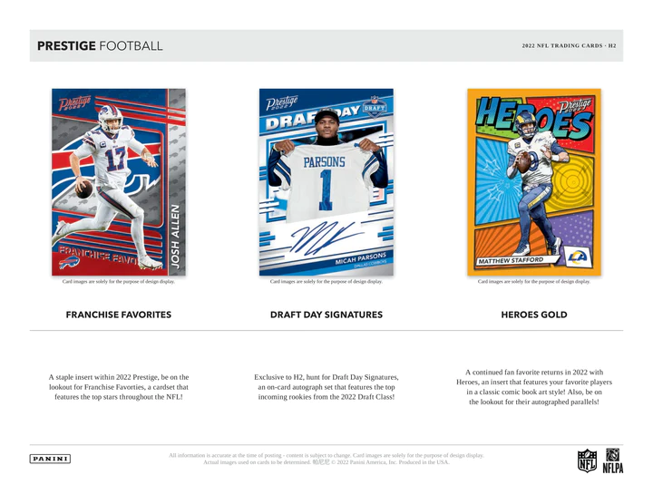 2022 Panini Prestige Football H2 Box