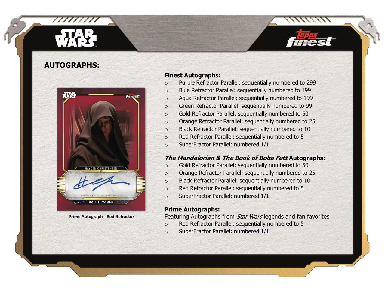 2022 Topps Finest Star Wars Hobby Box