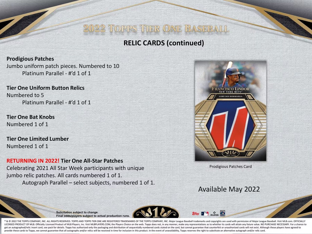 2022 Topps Tier One Baseball Hobby Box
