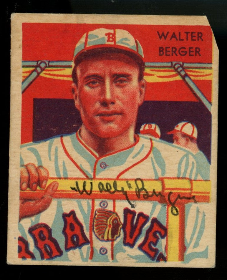 1934-36 Diamond Stars Walter "Wally" Berger #25 Signed Autographed Card JSA