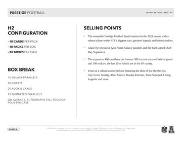 2023 Panini Prestige Football H2 Hybrid Box