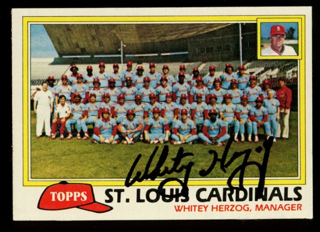 1981 Topps Whitey Herzog #684 Signed Autographed Card JSA