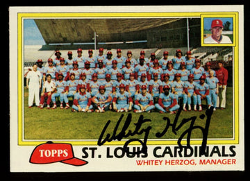 1981 Topps Whitey Herzog #684 Signed Autographed Card JSA