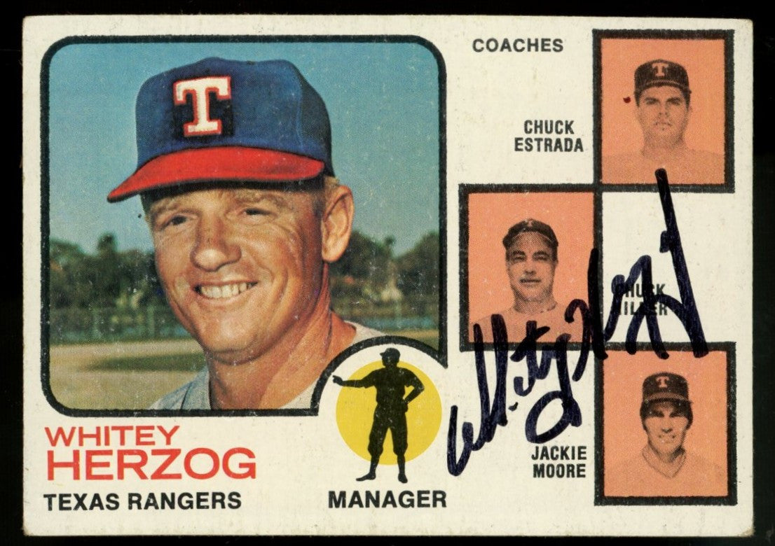 1973 Topps Whitey Herzog #549  Signed Autographed Card JSA