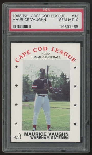 1988 P&L Cape Cod League Maurice Vaughn #93 PSA 10