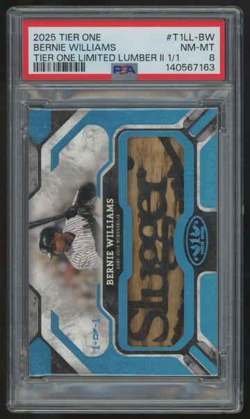2025 Topps Tier One Bernie Williams Limited Lumber Relic 1/1 #T1LL-BW PSA 8