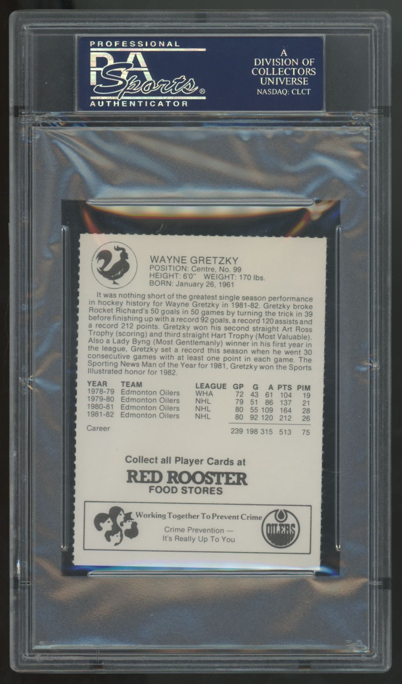 1982-83 Red Rooster Wayne Gretzky #99 PSA 10