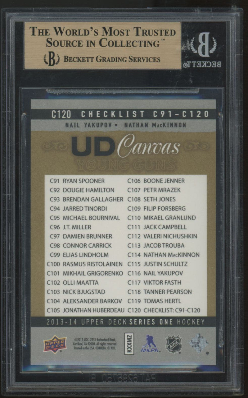 2013-14 UD Series One Yakupov/MacKinnon RC Canvas Young Guns Checklist BGS 9.5