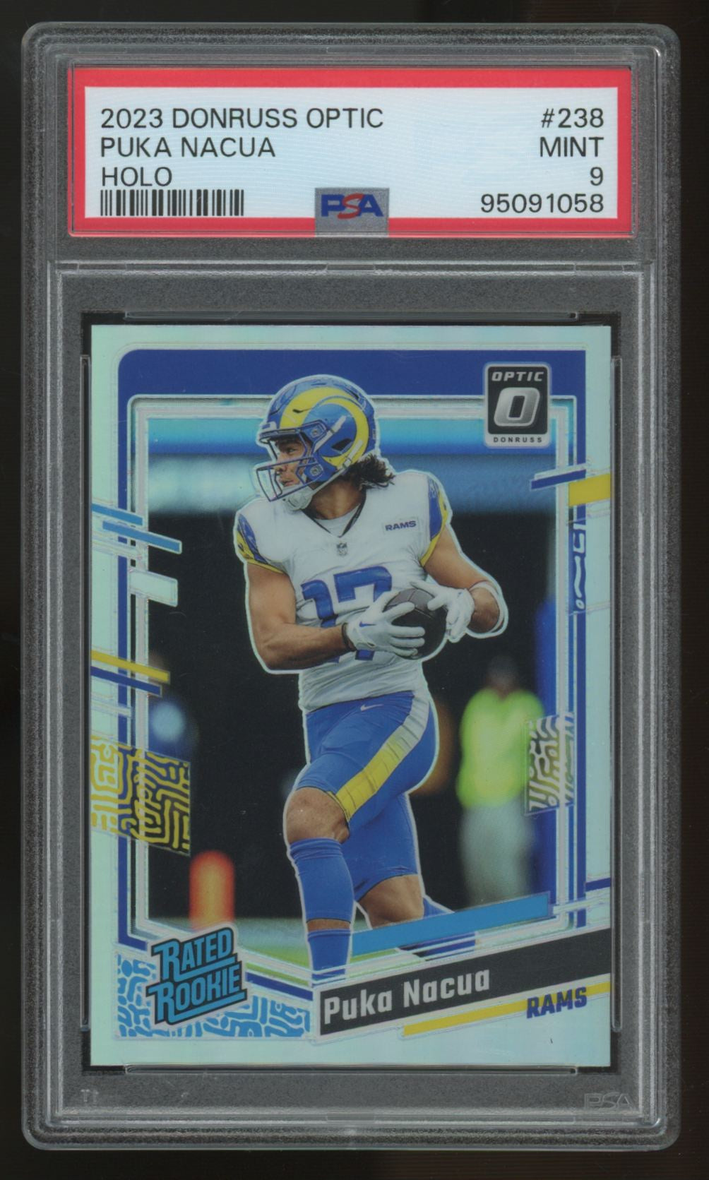 2023 Panini Donruss Optic Puka Nacua RC Rated Rookie Holo #238 PSA 9