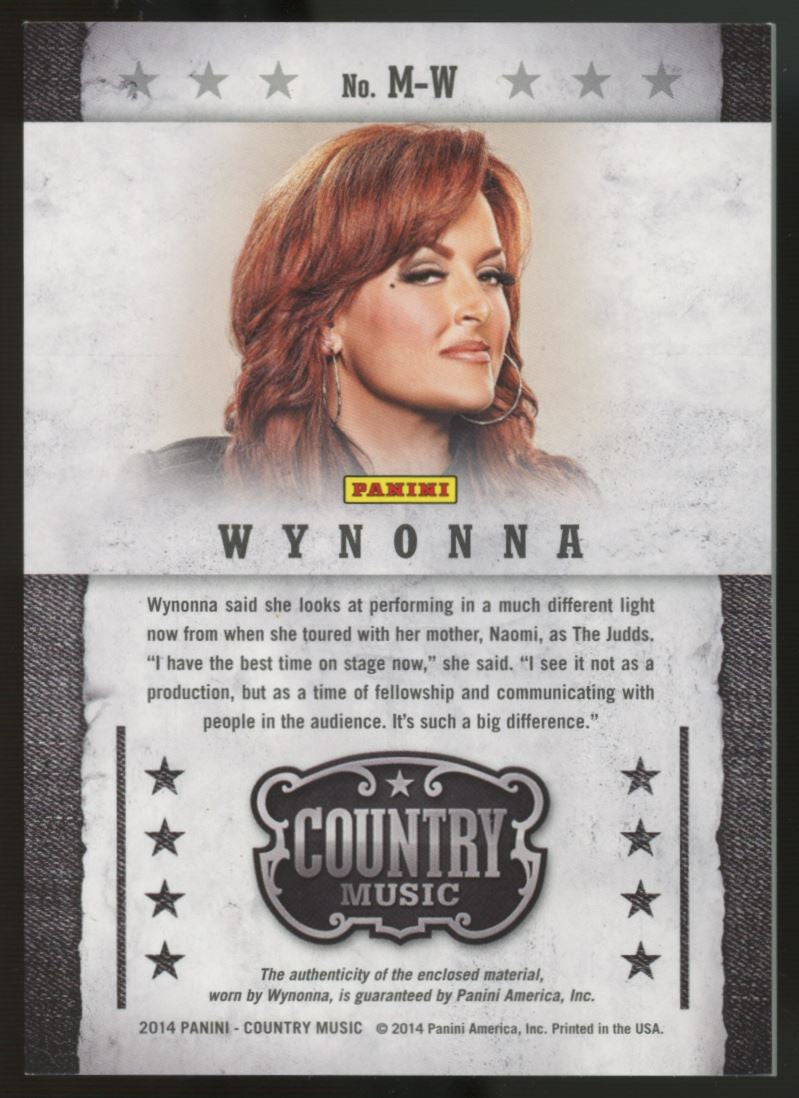 2014 Panini Country Music Wynonna Musician Materials /349 #M-W