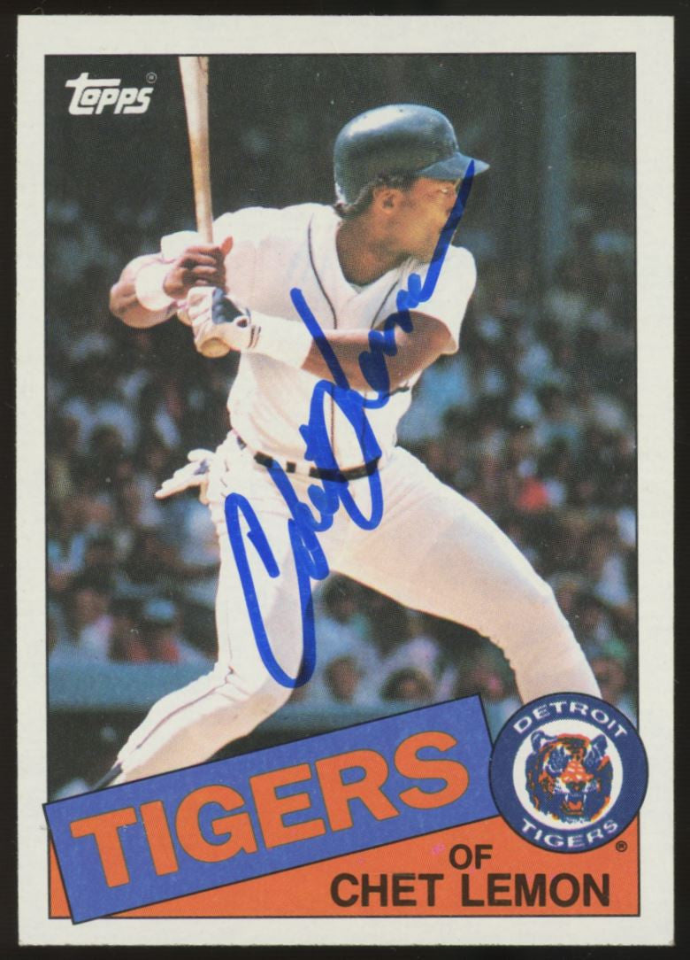 1985 Topps Chet Lemon #20 Signed Auto JSA