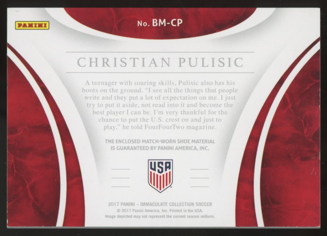 2017-18 Panini Immaculate Christian Pulisic Boot Patch /23 #BM-CP