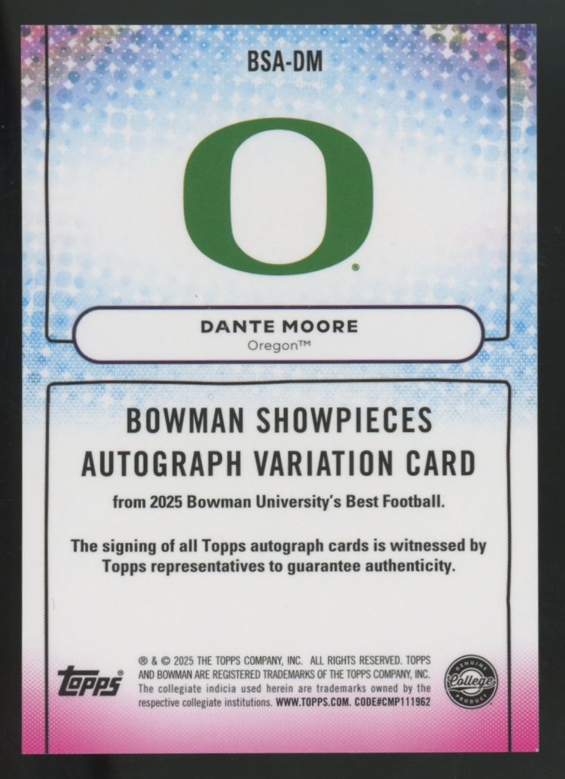 2025 Bowman's Best U Dante Moore Showpieces Variation Auto #BSA-DM