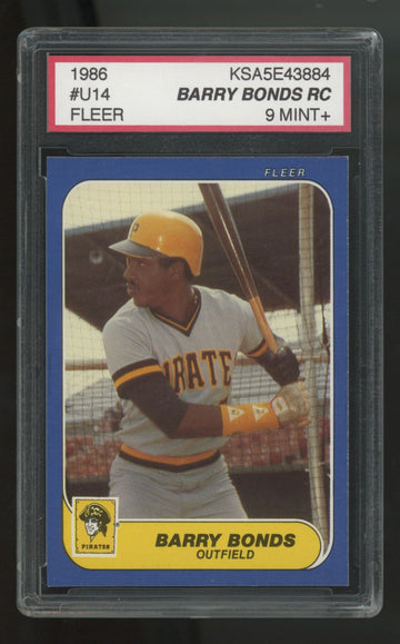 1986 Fleer Update Barry Bonds RC #U-14 KSA 9