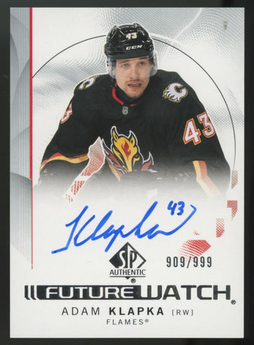 2024-25 Upper Deck SP Authentic Adam Klapka RC Future Watch Auto /999 #112