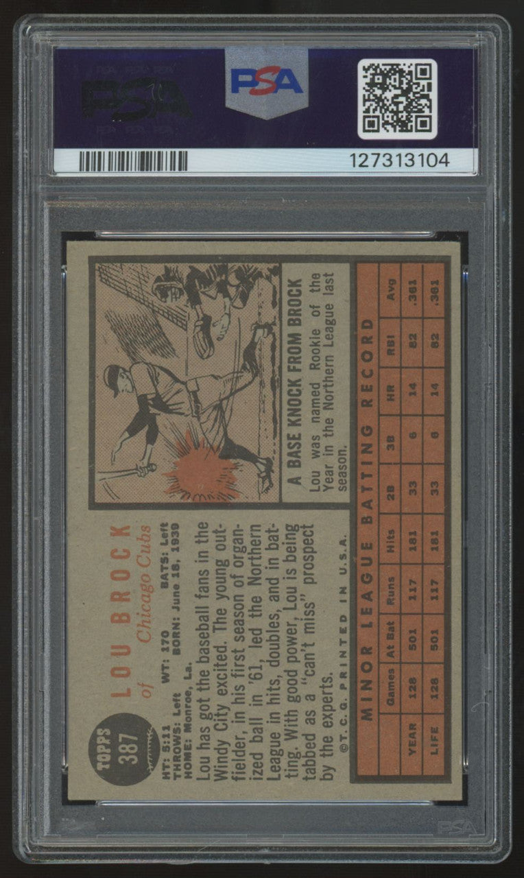 1962 Topps Lou Brock RC #387 PSA 4 *104