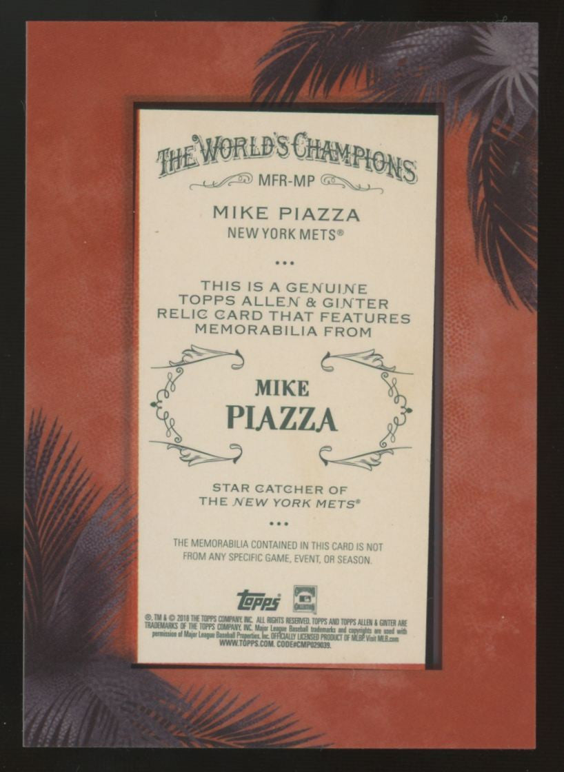 2018 Topps Allen & Ginter Mike Piazza Mini Framed Patch #MFR-MP