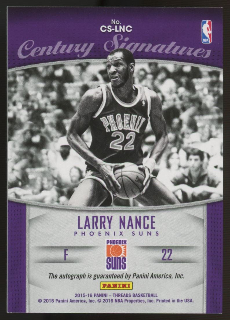 2015-16 Threads Larry Nance Century Signatures Auto /199 #CS-LNC